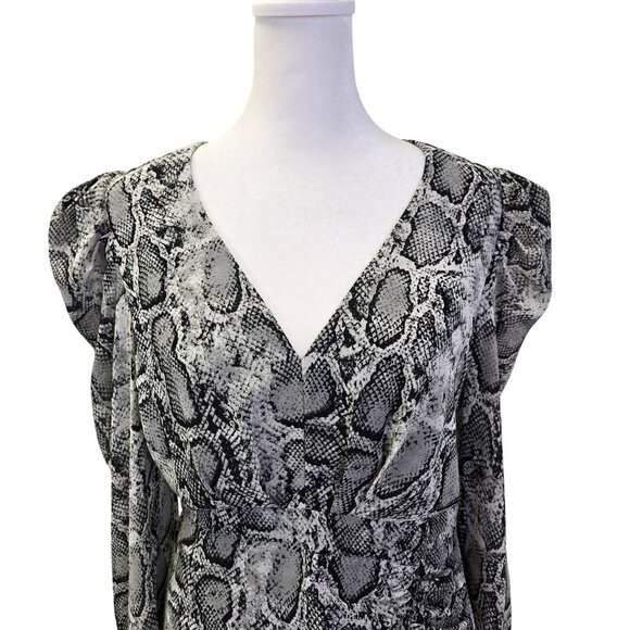 Aqua Python Print Front Ruched Mini Dress Size Small - Picture 5 of 7